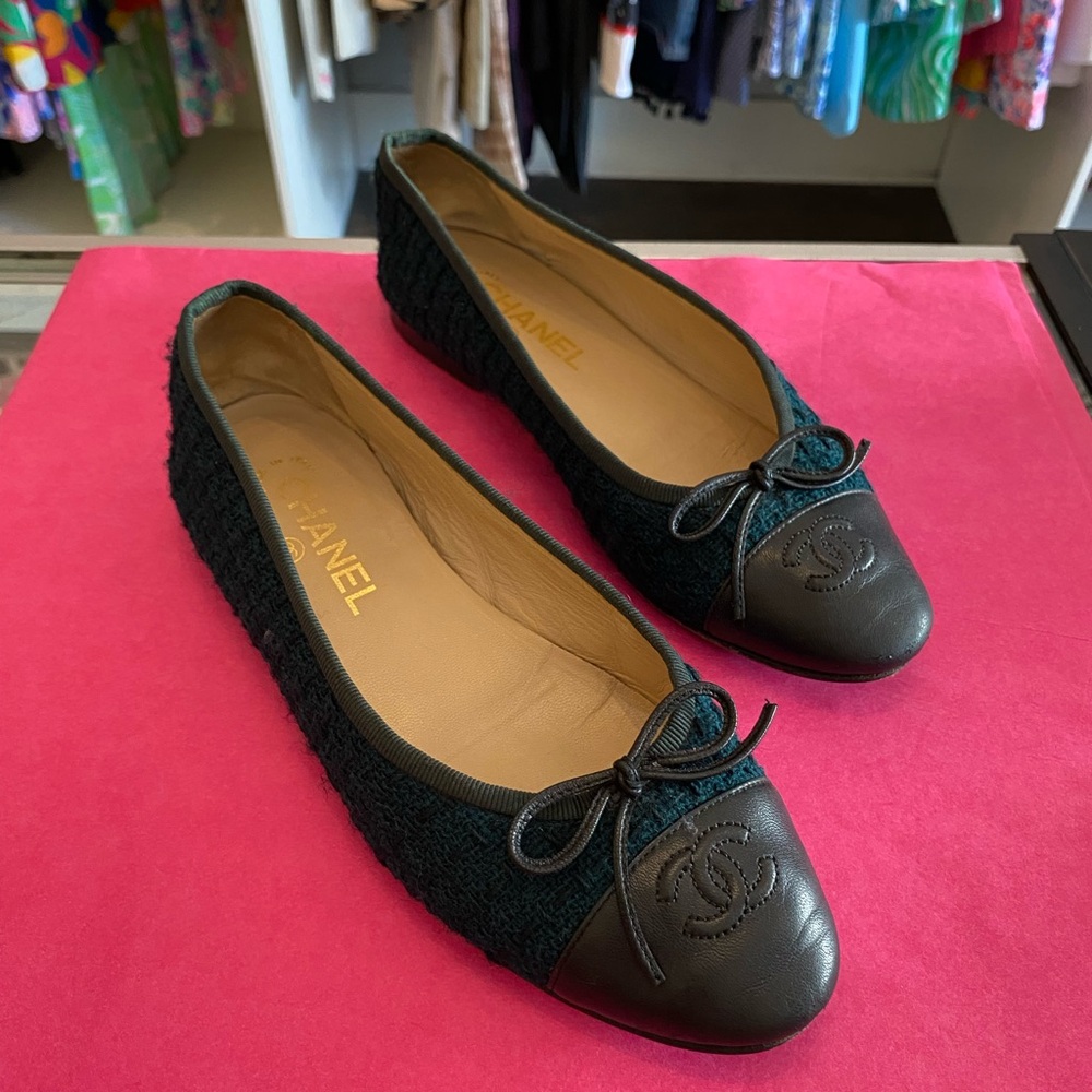 Chanel Tweed Ballet Flats size 38 - Picture 2 of 11